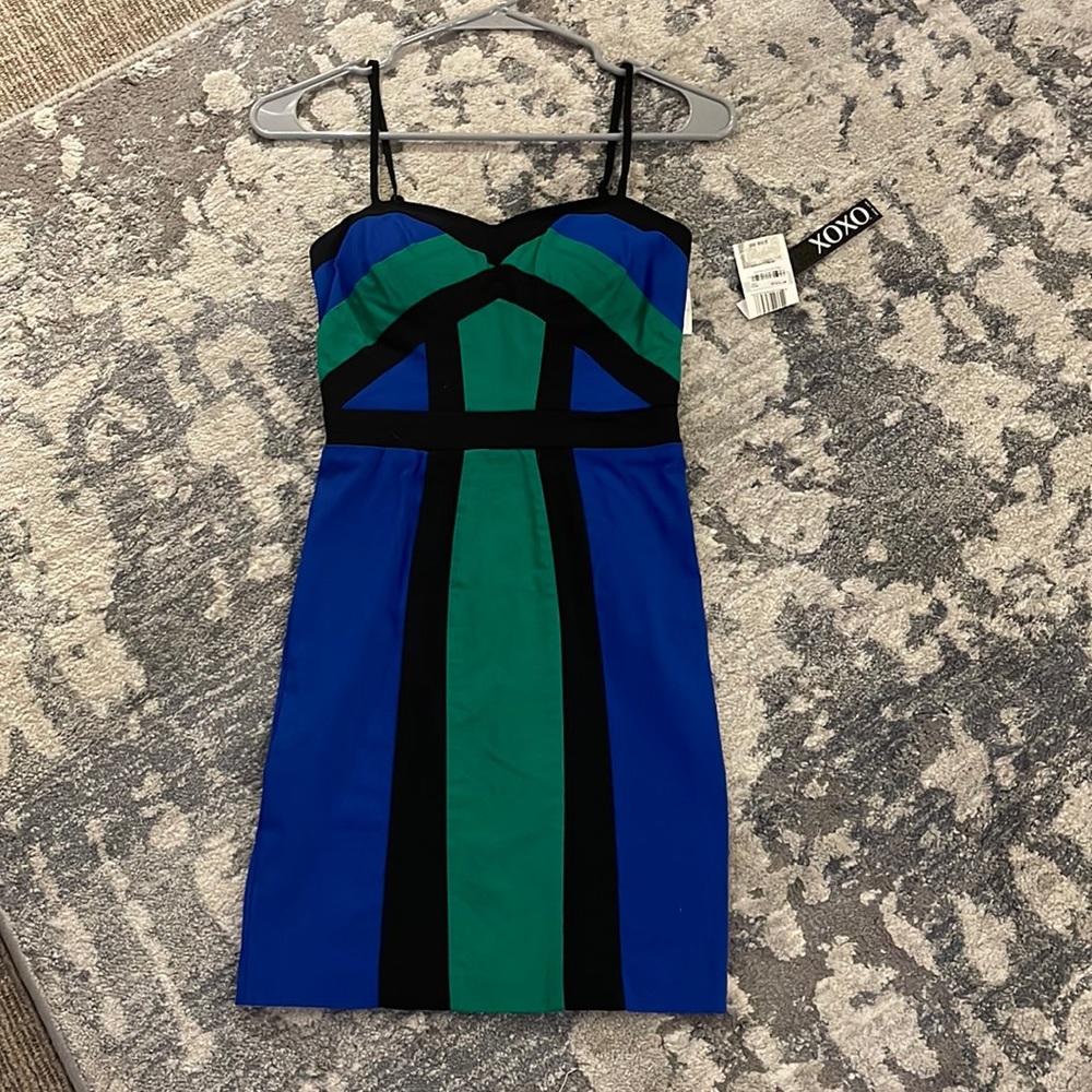 Xoxo blue green dress